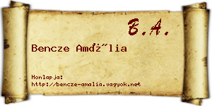 Bencze Amália névjegykártya