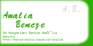 amalia bencze business card